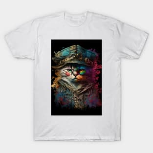 Painting of a Pirate Cat T-Shirt